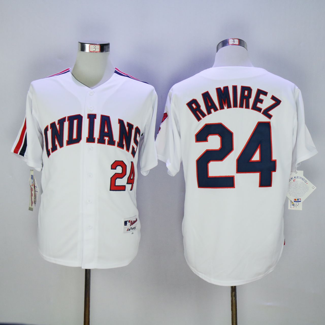 Men Cleveland Indians #24 Ramirez White 1978 MLB Jerseys->cleveland indians->MLB Jersey